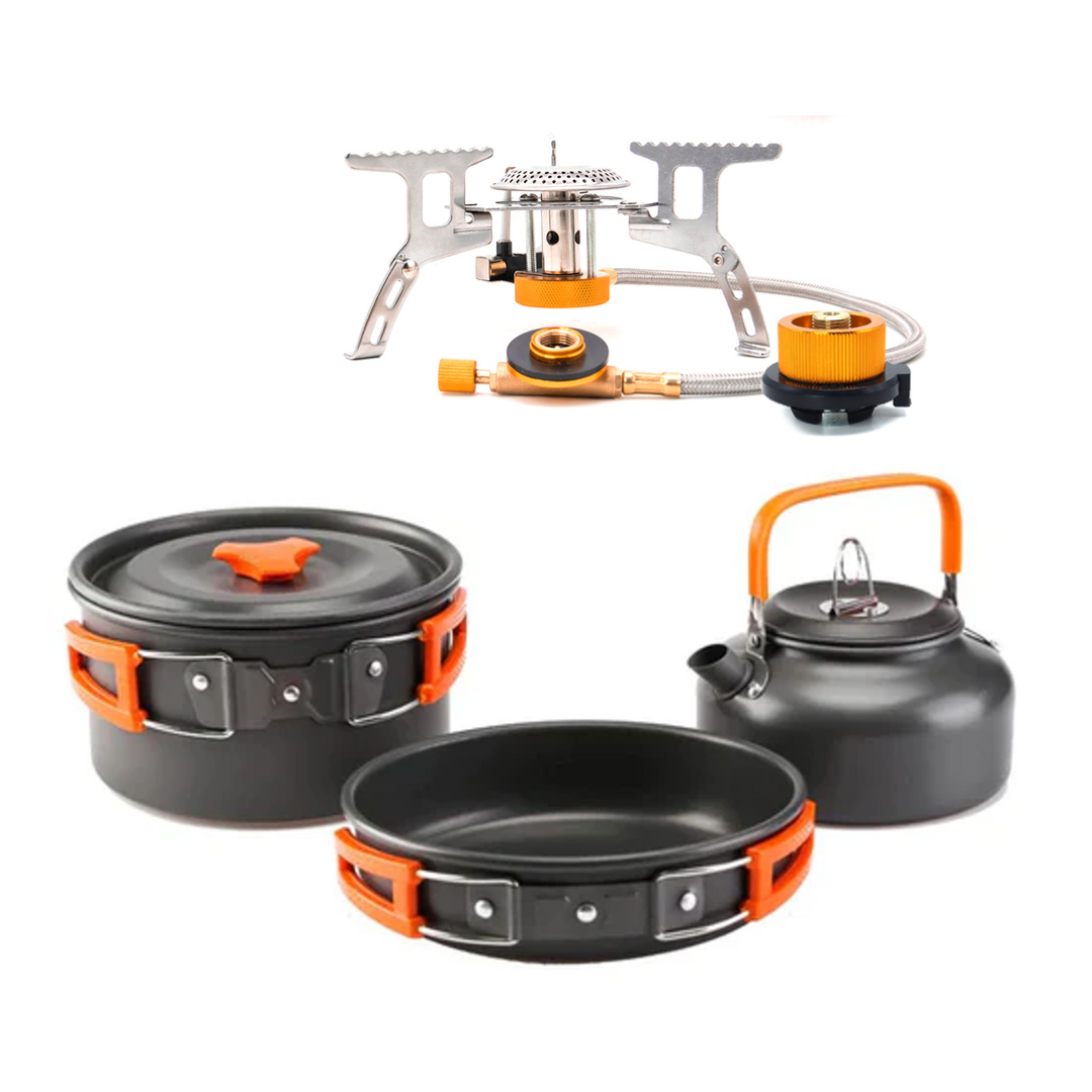 Campingkit - Stormkök gas och Campingkastruller